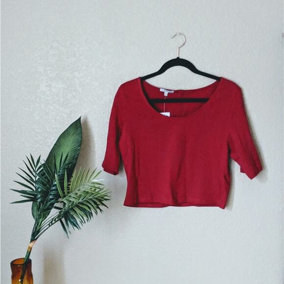 Charlotte Russe Red Short Sleeve Crop Sz XL - Picture 1 of 2